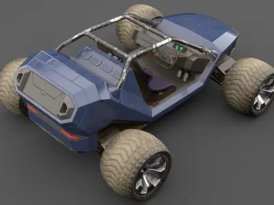 Sci Fi Buggy Low-poly 3D model