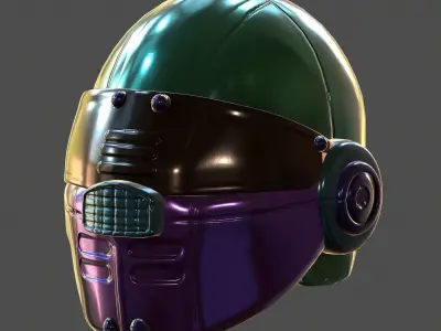 Gas mask helmet 3d model scifi Low-poly  Low-poly 3D model 338
