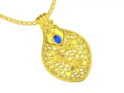Flower light weight gold pendant design 3D print model