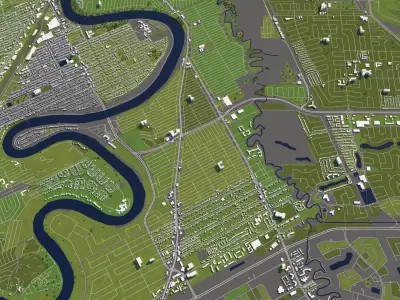 Winnipeg Canada 50x50km 3D City Map 3D model