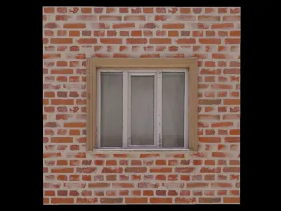 Window Model And Plane Texture Low-poly 3D model