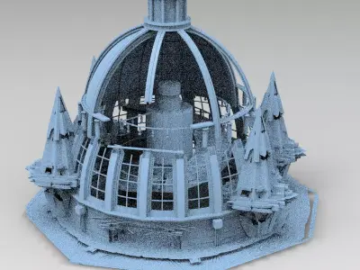 Volcano Tower castle 2 3D model