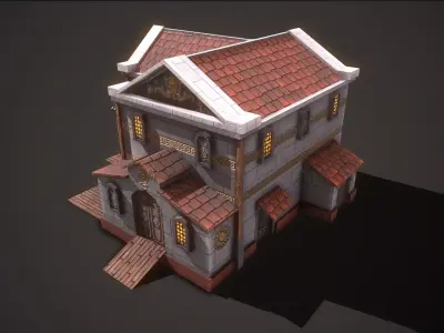 Ancient Roman Greek Warehouse Low-poly 3D model
