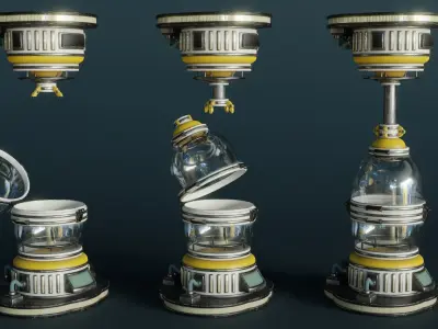 Sci-Fi Incubator Low-poly 3D model