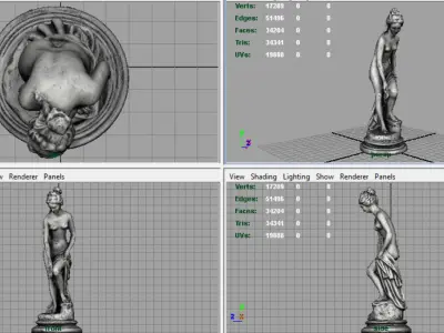 Venus at Bath Low-poly 3D model