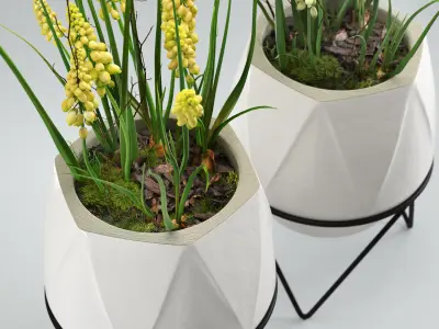 Aaro Geo Planter with Stand 3D model