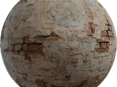 PBR Weathered Plaster over Brick Texture