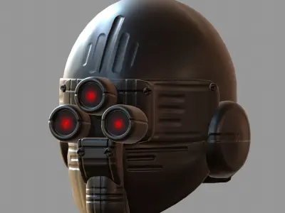 Gas mask helmet 3d model scifi Low-poly  Low-poly 3D model 177