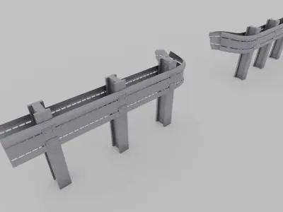 Highway Railing 3D model