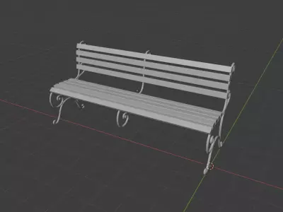bench park Low-poly 3D model