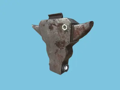 SciFi Backpack 08 Rust Destroyed - Character Fashion Design Low-poly 3D model