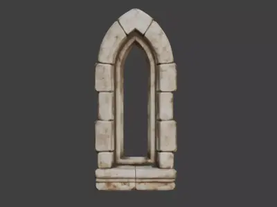 Stone Arch Window Frame Low-poly 3D model