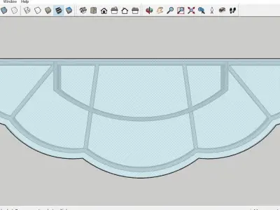 Iron Glass Roof Art Mounted Villa Facade 3D model 3D model