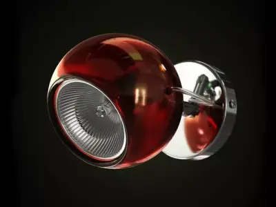 Wall Mounted Red Light Fixture 3D model