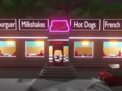 Restaurante Pops Low-poly 3D model