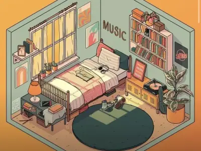 Little Bedroom Low-poly 3D model