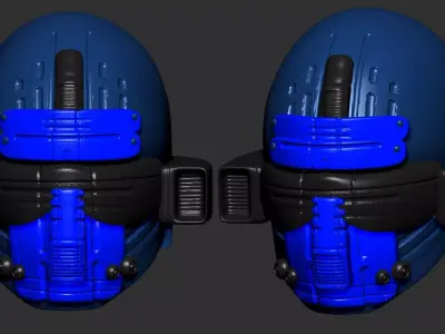 helmet high poly sculpt 3d printable ver 7 3D model 3D model 151