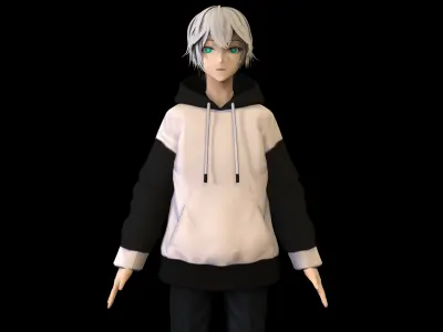 game ready Low Poly Anime Character 5