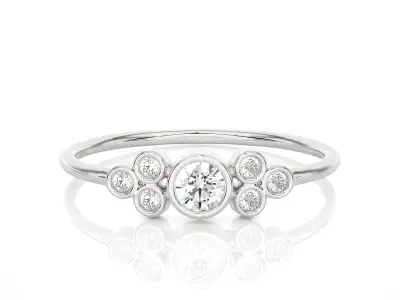 Light Minimalist Diamond Ring 3D print model