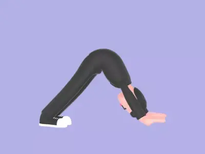 Stylized 3D Male Editor Character - Downward Dog Yoga Pose 3D model