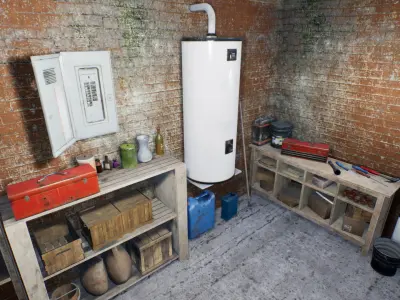 Basement Props Unreal Asset Low-poly 3D model