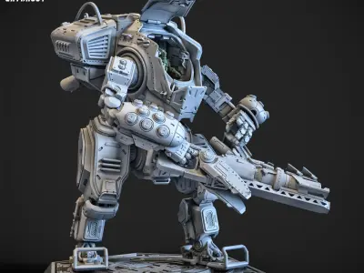 A Robot and His Big Robot 100mm 3D print model