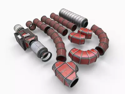 Sci-Fi Ventilation System  Low-poly 3D model