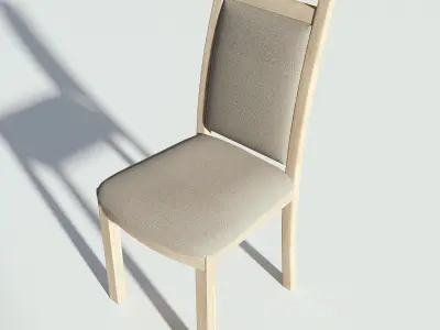 Light Wooden Sidechair 3D model