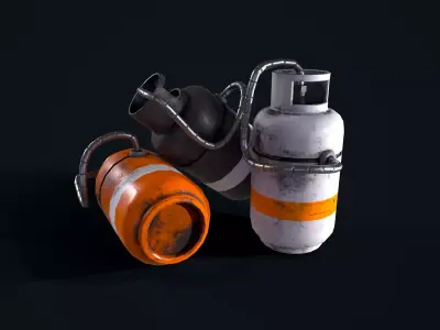 Sci Fi Gas Canister Low-poly 3D model