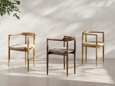 Miau Armchair Upholstered 3D model