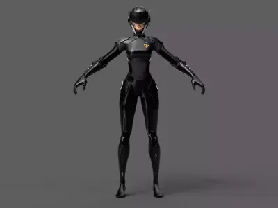 BRUTE Gunner Pilot Sci fi Low-poly Rigged 3D model