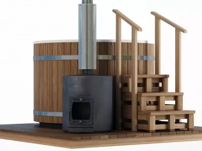 Wood-fired vat 3D model