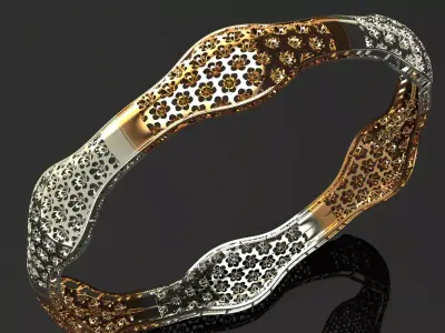 1191 Petal Ripple Bangle 9gm 3D print model
