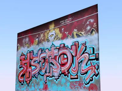 Graffiti wall XIII 3D model