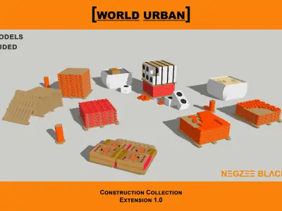 WORLD URBAN Construction Collection Low-poly 3D model