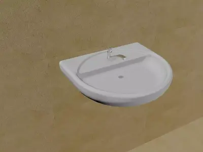 Wall Hung Lavatory 3D model