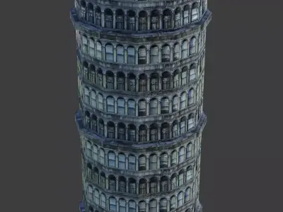 Building tall Low-poly 3D model