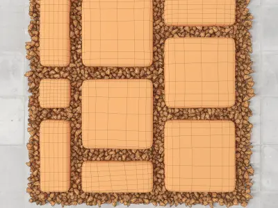 Paving old and pebble 3D model