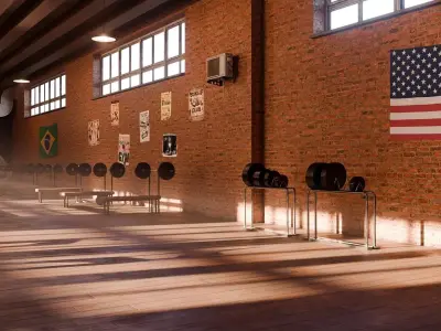 Boxing Gym - Blender Scene Low-poly 3D model