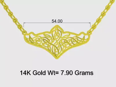 Wing Shape Gold Light Weight Necklace For Women 3D print model