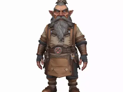 Highly Detailed Ornate World of  Dwarf Jeweler 3D Model 3D model