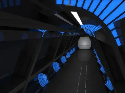 Sci Fi Corridor 3D model 20