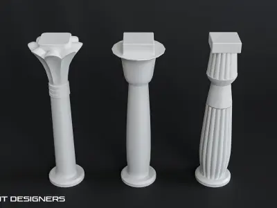 Egyptian Column Pack Low-poly 3D model