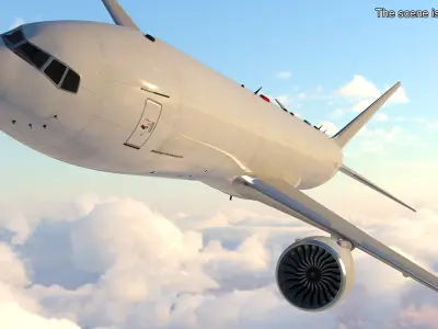  Commercial Freighter Airplane Boeing 777 Rigged 