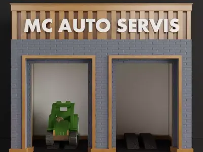 Children playhouse MC Avto Servis for kids 3D model