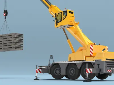  Liebherr Lifting Crane with Concrete Slabs 