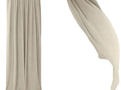 Curtains 111 Linen Wind 3D model