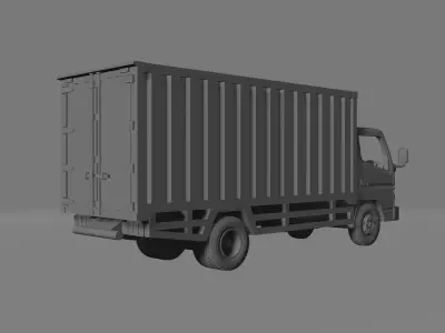 Mitsubishi Fuso Canter FE Steel Cargo Box Truck 3D print model