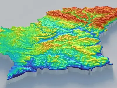 Luxembourg Terrain Country 3D model