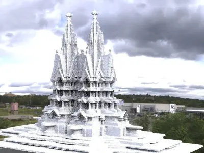 Holy virgin Mary architecture fountain collection 1 3D model
